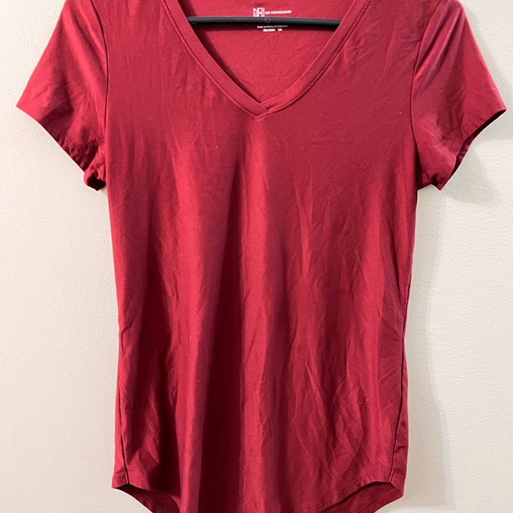 V-Neck Red Women's Top